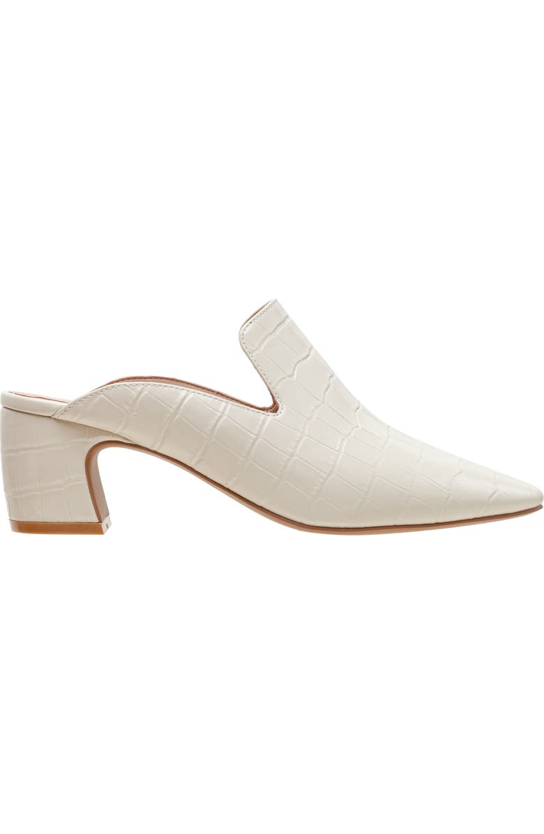 Linea Paolo Giselle Croc Embossed Mule, Alternate, color, Ivory