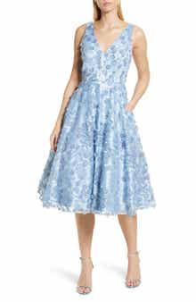 3D Appliqué Fit & Flare Cocktail Dress