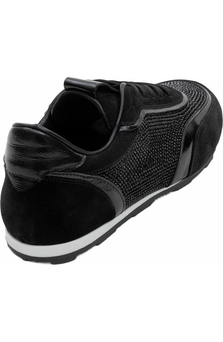 Forever & Always Shoes Bonia Rhinestone Suede Leather Sneakers, Alternate, color, Black Suede Leather