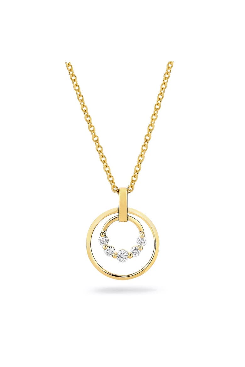 Cloud Double Ring Pendant Necklace, Main, color, Yellow Gold