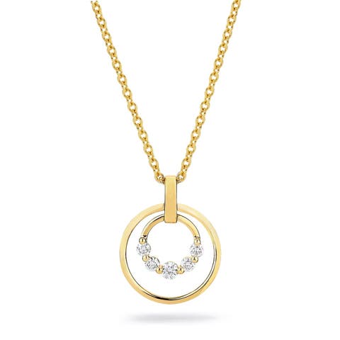 Cloud Double Ring Pendant Necklace