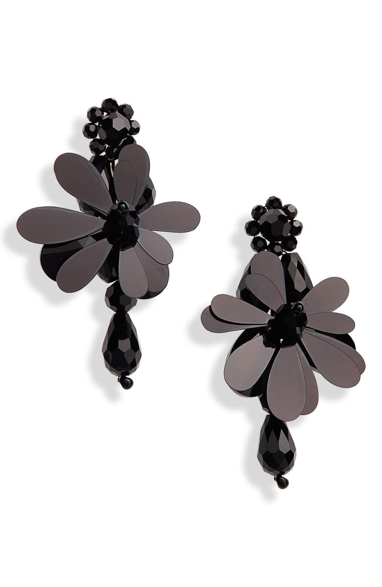 Simone Rocha Beaded Flower Drop Earrings, Main, color,