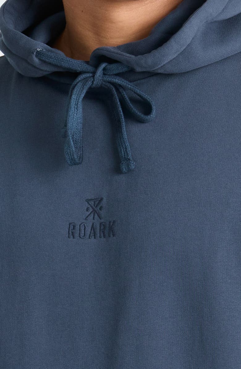 Roark Safe Camp Embroidery Oversize Cotton Fleece Hoodie, Alternate, color, Navy