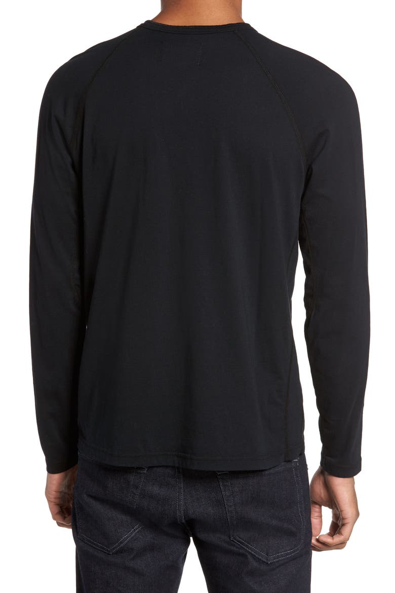 Long Sleeve Henley T-Shirt, Alternate, color, BLACK