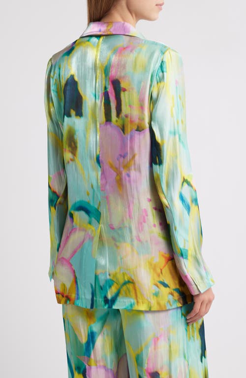 KOBI HALPERIN KOBI HALPERIN JOAN PRINT ONE-BUTTON SATIN BLAZER 