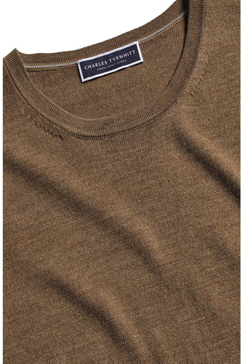 Pure Merino Crew Neck Sweater, Alternate, color, SAND