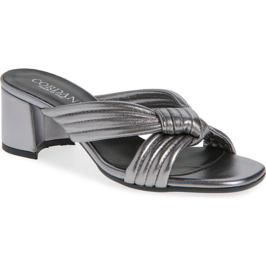 Cordani Imani Metallic Slide Sandal In Pewter