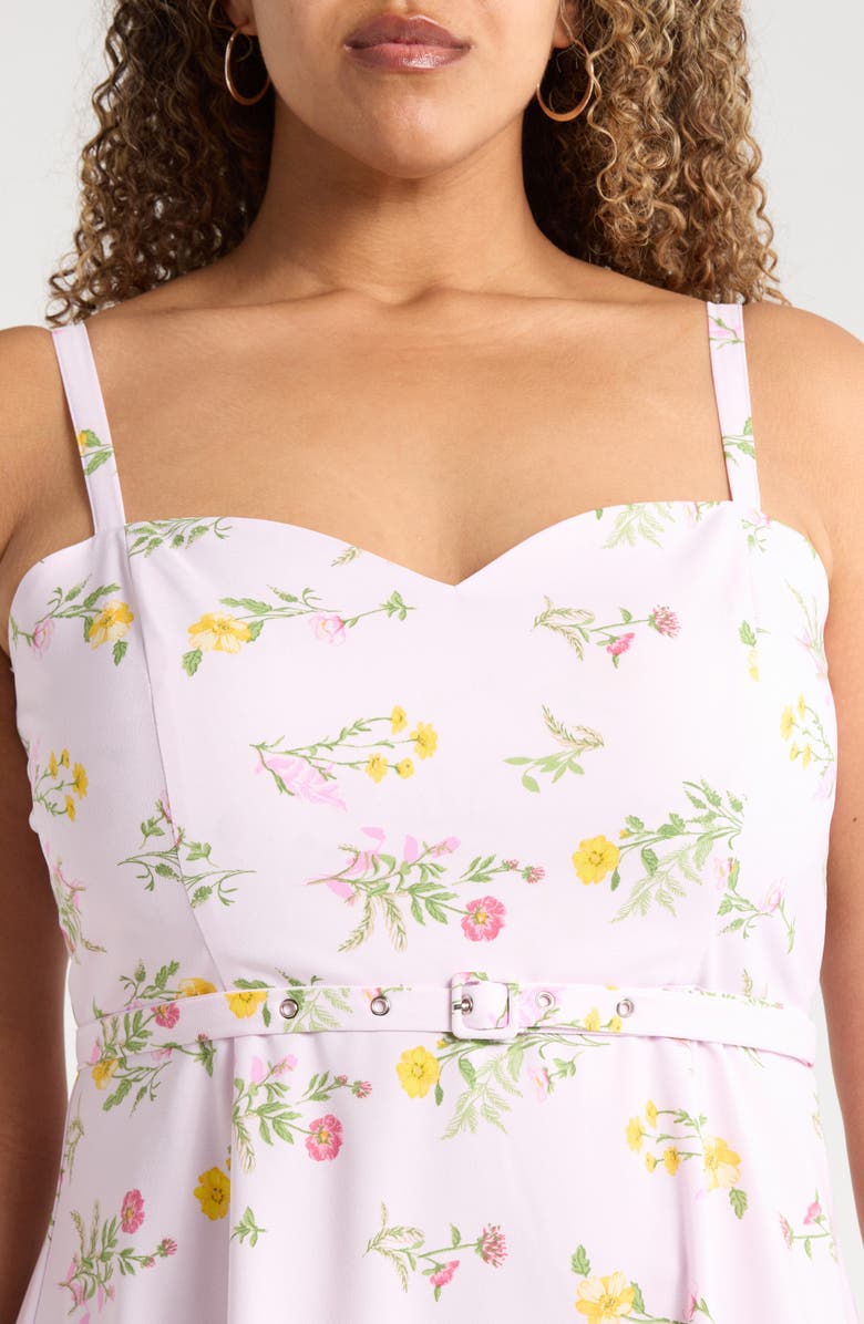 SUGARLIPS Margote Floral Mel Ruffle Minidress, Alternate, color, Blush-Pink