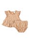 Floral Print Rib Dress & Bloomers Set