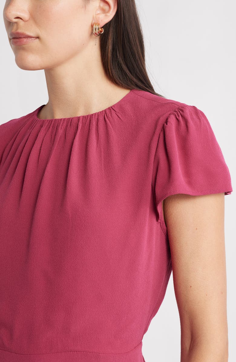 Caslon<sup>®</sup> Cap Sleeve Ruffle Dress, Alternate, color, Burgundy Berry