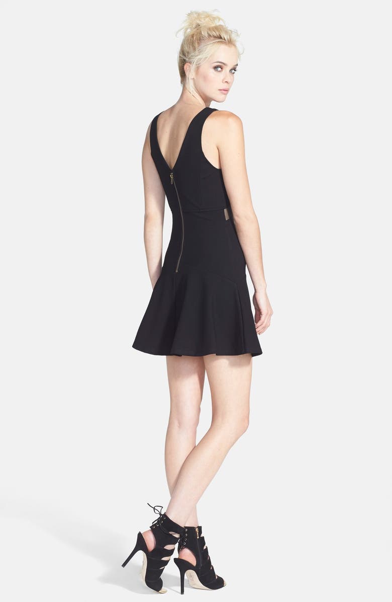 ASTR the Label ASTR Mesh Insert Fit & Flare Dress, Alternate, color, 
