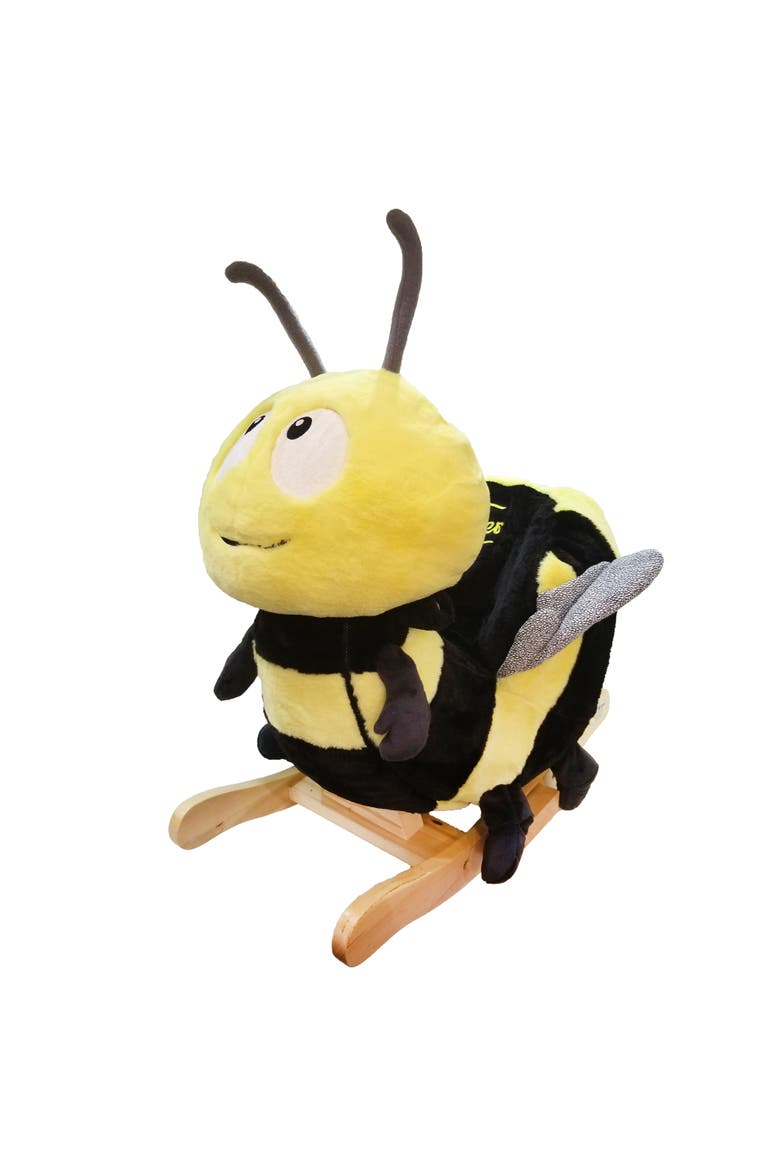 Little Rockers Bee Wooden Plush Ride, Main, color, Multicolored