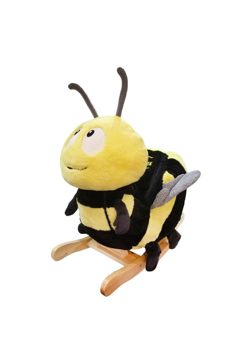 Gerardo´s Toys Little Rockers Bee Wooden Plush Ride, Main, color, Multicolored