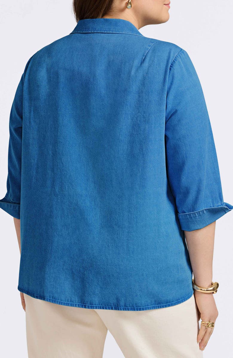 Foxcroft Agnes Denim Shirt, Alternate, color, Medium Wash