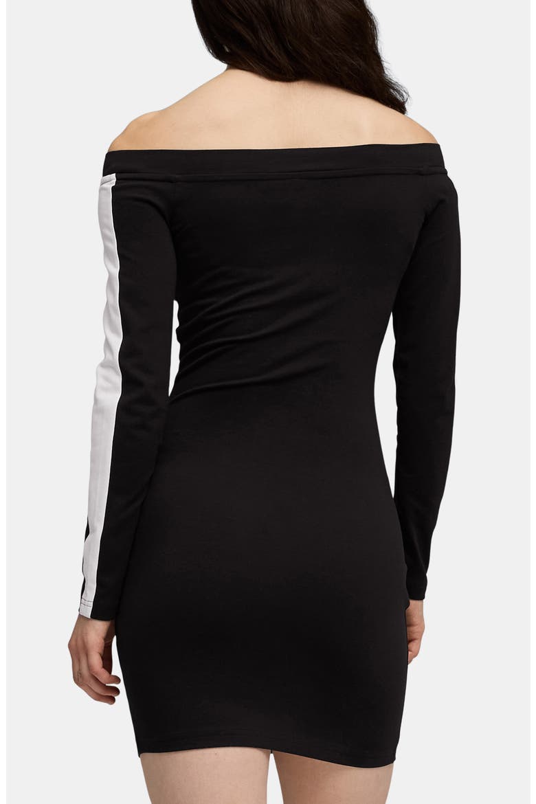 T7 Off the Shoulder Bodycon Dress, Alternate, color, PUMA BLACK