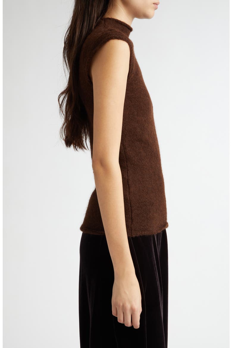 Guidi Cap Sleeve Alpaca Blend Sweater, Alternate, color, BROWN