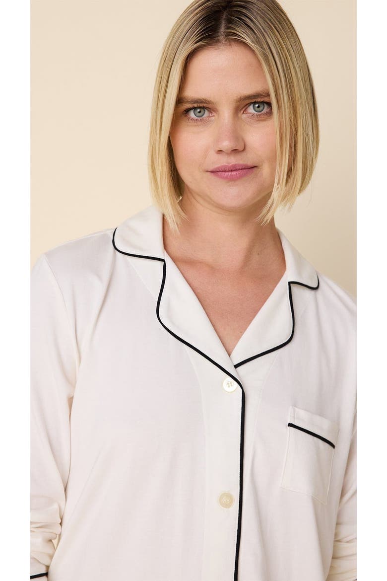 Pima Knit Pajama Set, Alternate, color, Ivory