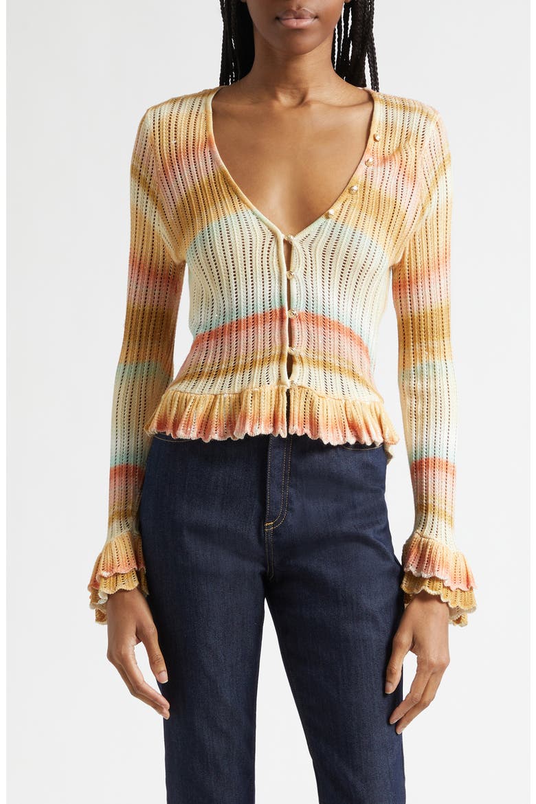 Edith Space Dyed Cardigan, Main, color, SUNSET MULTI