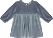 Mabel + Honey Skylar Blue Suede Dress