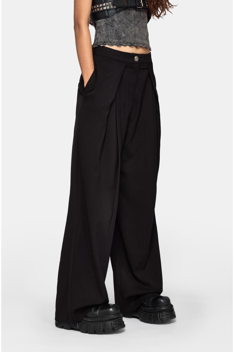 Devin Pleated Palazzo Trouser, Alternate, color, Black