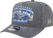 New Era Men's New Era  Charcoal New Orleans Pelicans Throwback Washed Pre-Curved 9FIFTY Snapback Hat