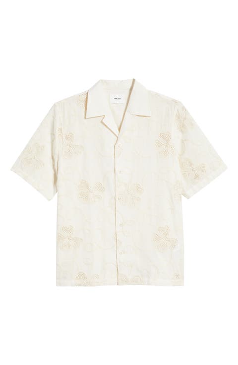 Ben Embroidered Detail Organic Cotton Camp Shirt