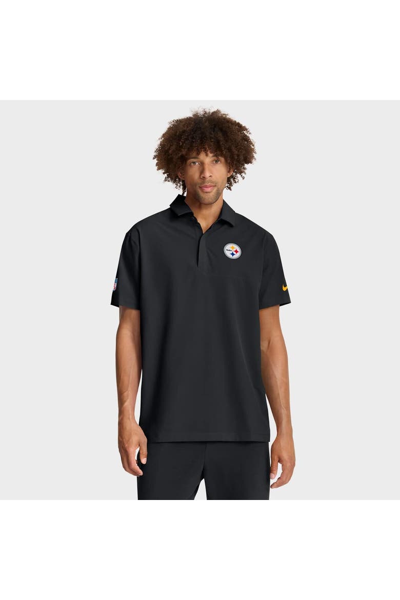 Men's Nike Black Pittsburgh Steelers Sideline City Pride Woven Performance Polo, Alternate, color, Black