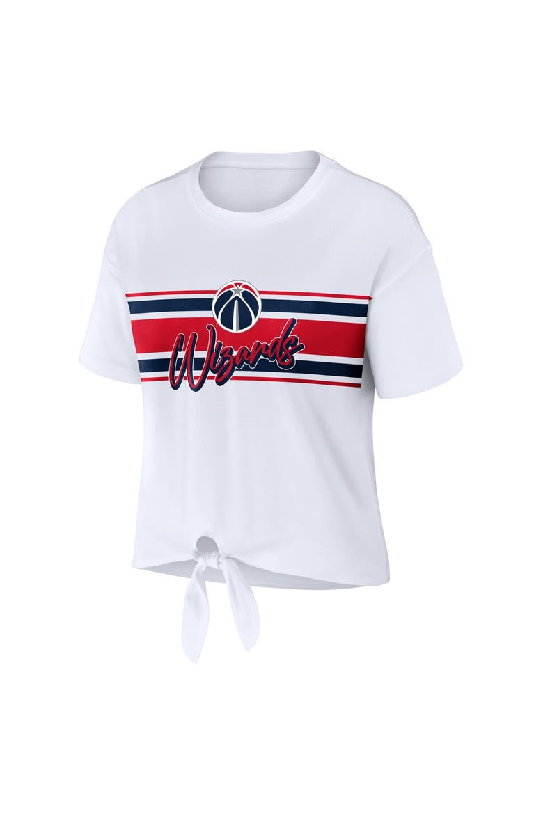 Women's WEAR by Erin Andrews  White Washington Wizards Tie-Front T-Shirt, Alternate, color, White
