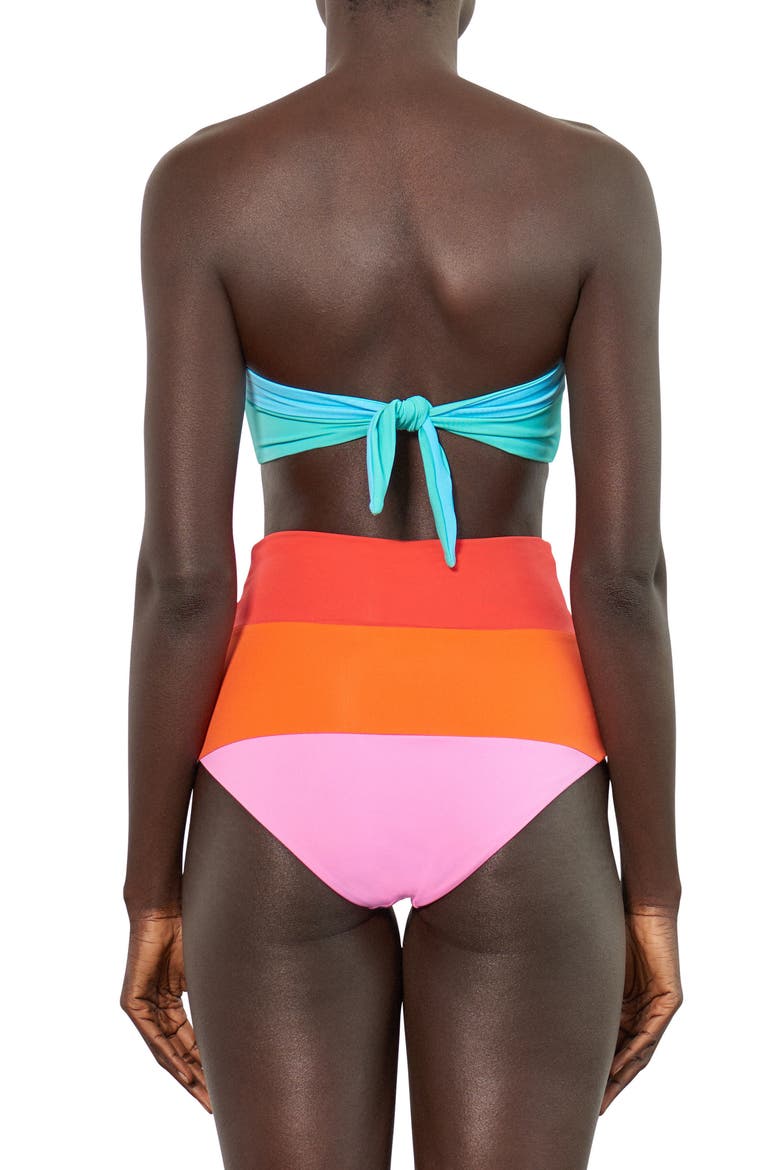 Abigail Bandeau Bikini Top, Alternate, color, BLUE/ GREEN MULTI