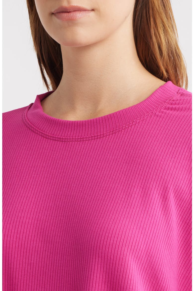 Malone Rib Oversize T-Shirt & Shorts Set, Alternate, color, HOT PINK