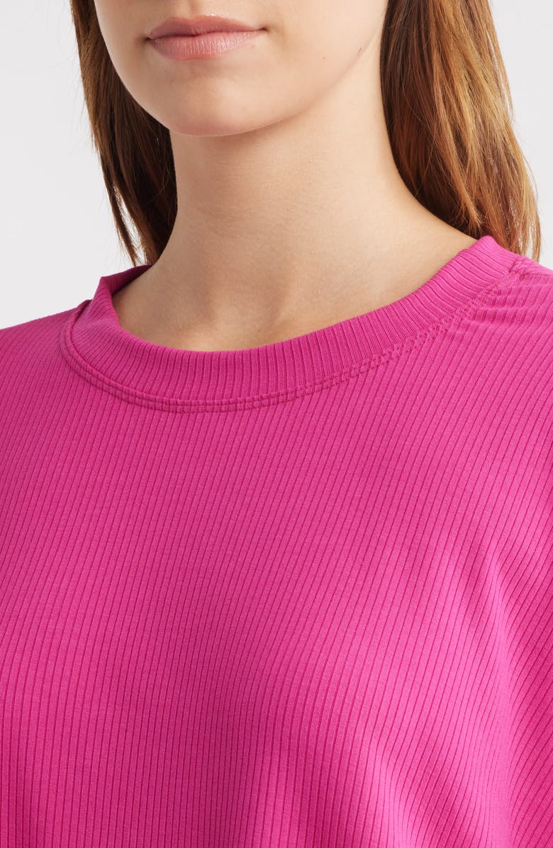 Dressed in Lala Malone Rib Oversize T-Shirt & Shorts Set, Alternate, color, Hot Pink