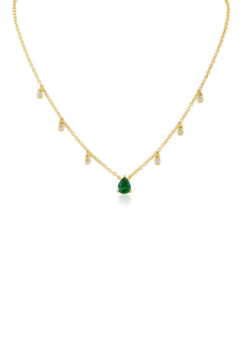 Cubic Zirconia Shaker Pendant Necklace, Main, color, GREEN/ GOLD
