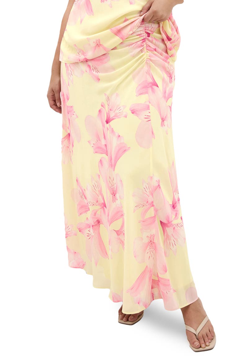 Soiree Print Ruched Maxi Skirt, Alternate, color, SOIREE LILY