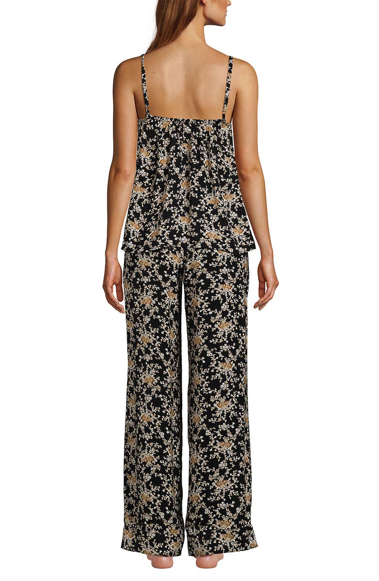 Lands' End Hammered Satin 2 Piece Pajama Set - Cami Top and Pants, Alternate, color, 