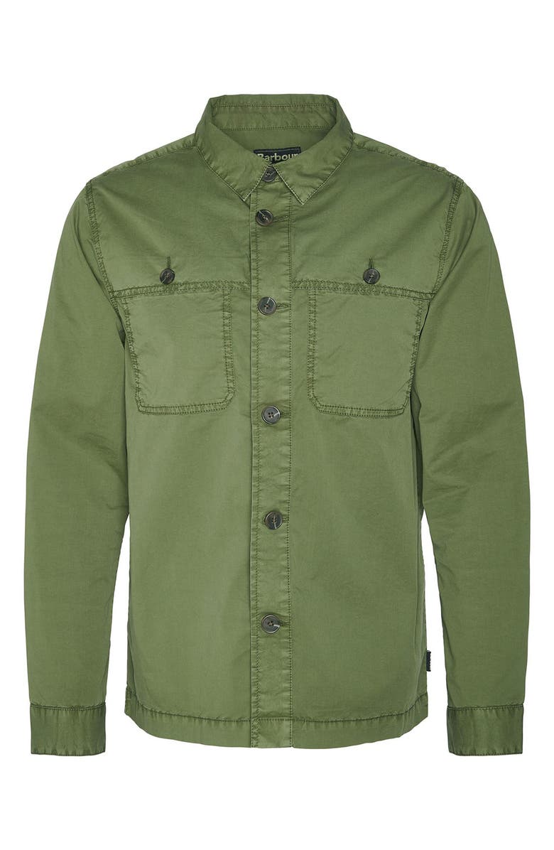 Barbour Sidlaw Stretch Cotton Overshirt, Alternate, color, Palm Leaf