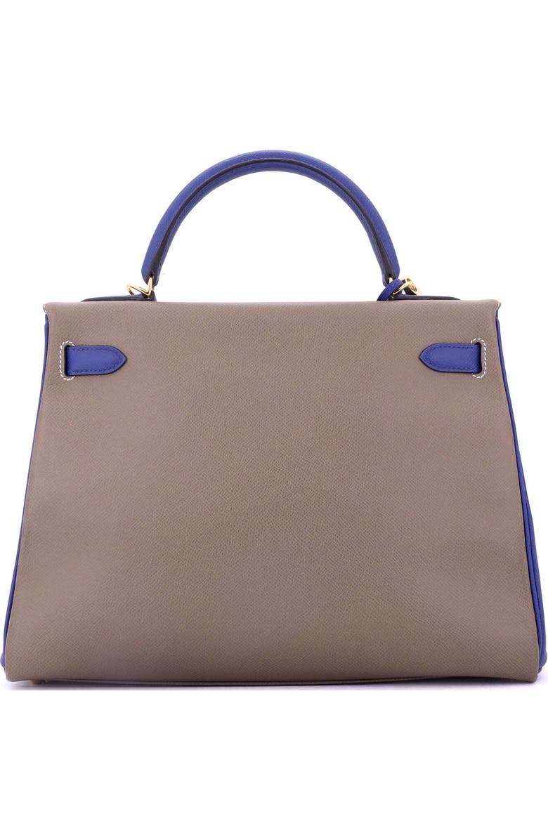 Pre-Owned Hermes Kelly Handbag Bicolor Epsom with Gold Hardware 32, Alternate, color, Etoupe/Bleu Electrique