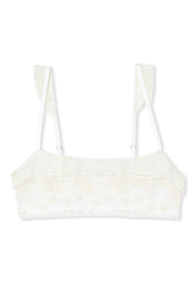 Harmonie Embroidered Tulle Bralette, Alternate, color, ECRU