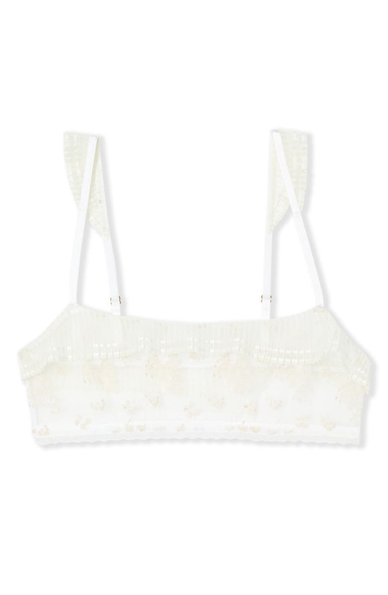 Etam Harmonie Embroidered Tulle Bralette, Alternate, color, Ecru