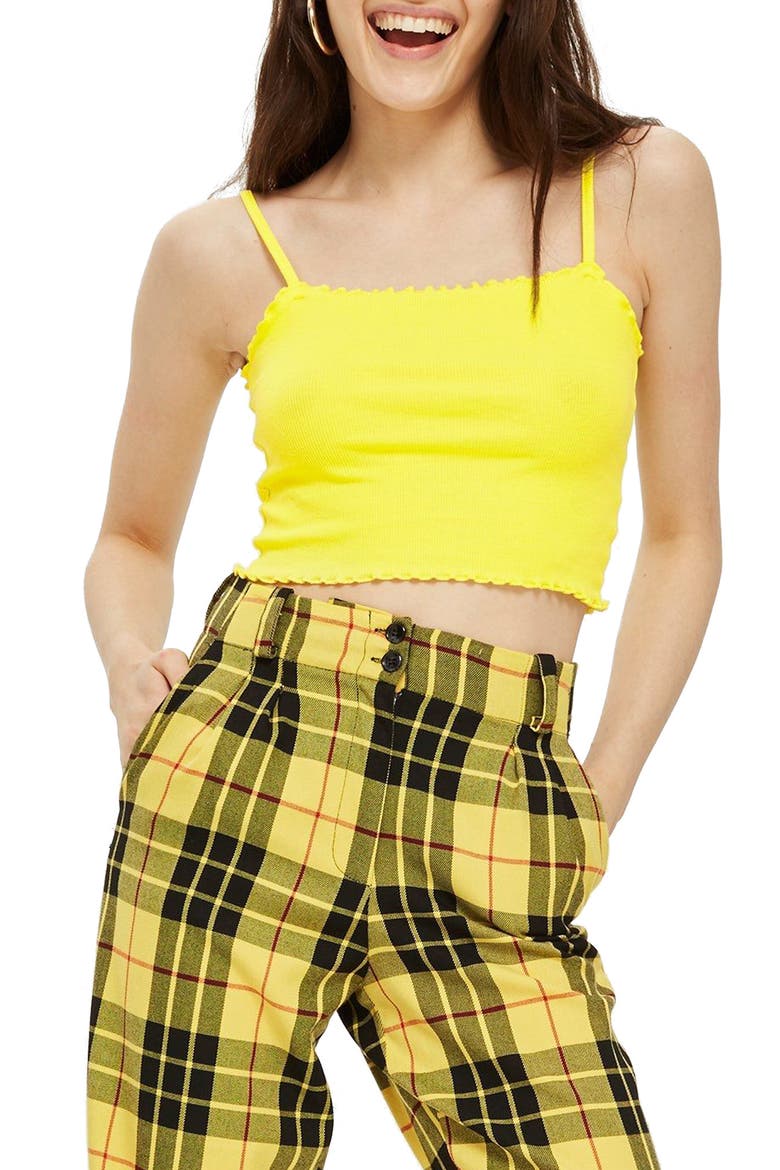 Riley Lettuce Edge Camisole Top, Main, color, YELLOW