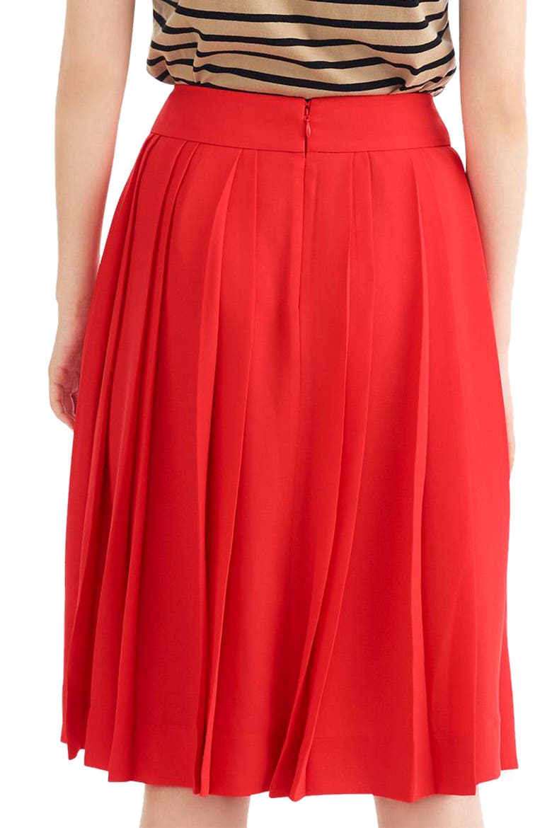 Double Pleated Midi Skirt, Alternate, color, BRIGHT CERISE