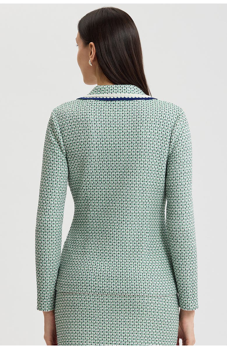 Ming Wang Tailored Jacquard Basketweave Knit Jacket, Alternate, color, 