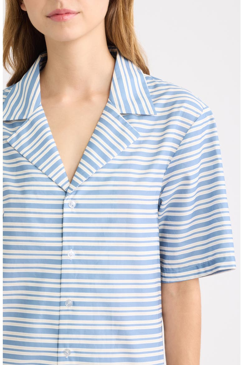 Fraser Stripe Drop Waist Minidress, Alternate, color, BLUE STRIPE