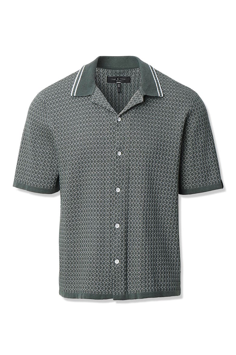 Harvey Cross Stitch Camp Shirt, Alternate, color, CHARCOAL GREY