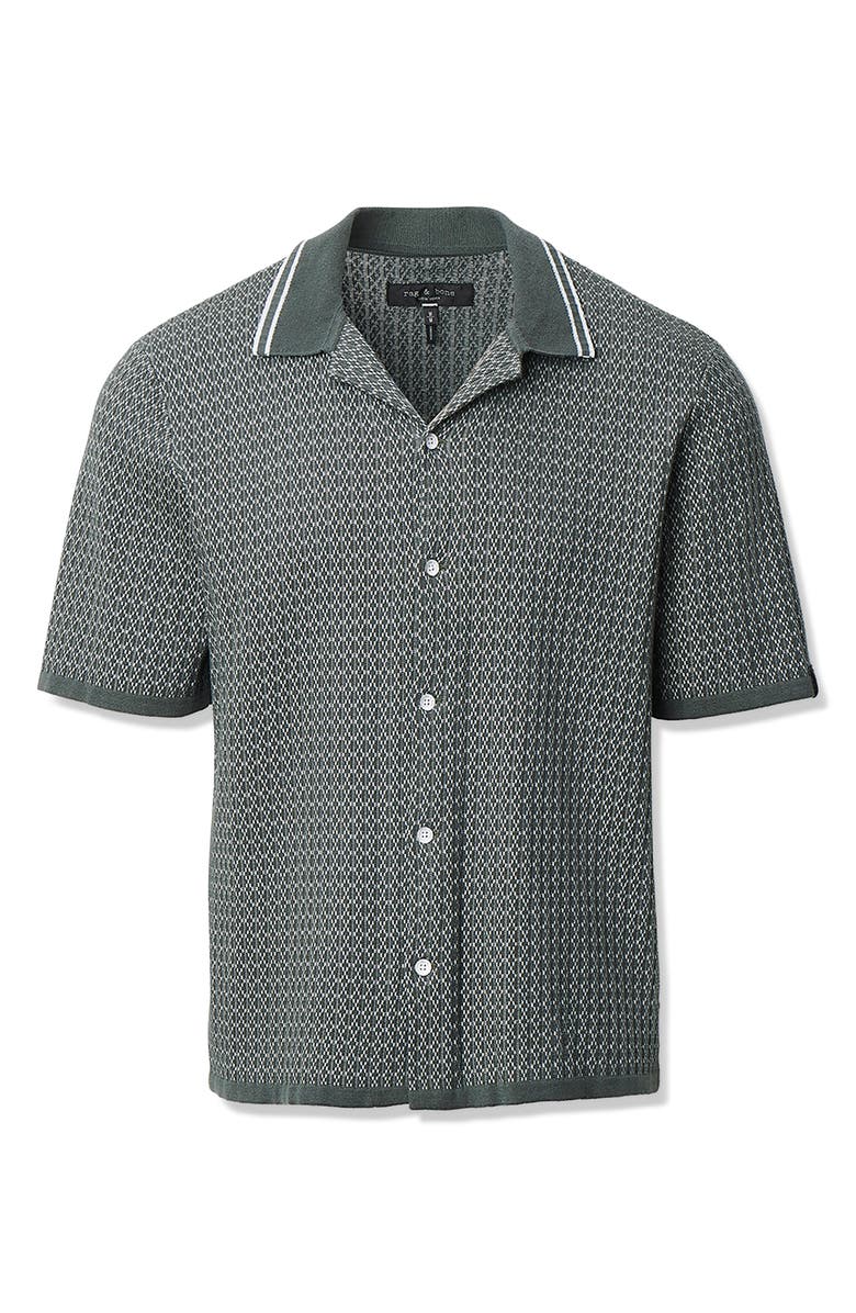 rag & bone Harvey Cross Stitch Camp Shirt, Alternate, color, Charcoal Grey