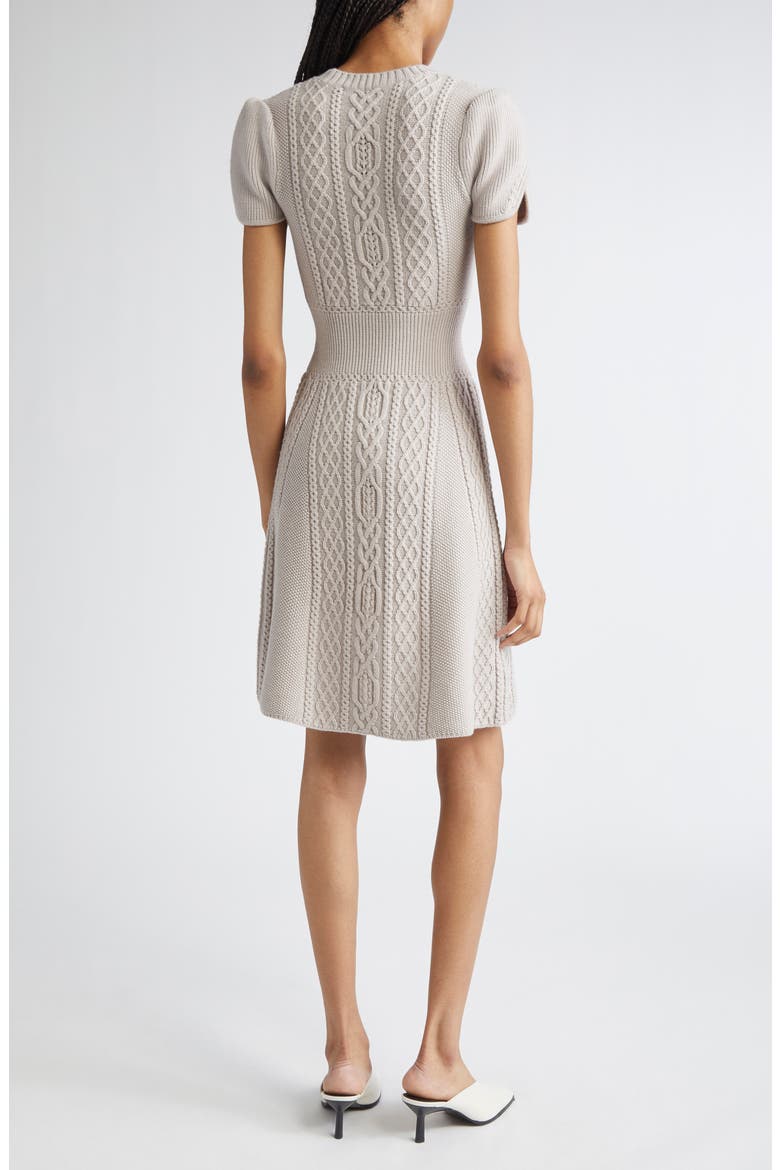 Cable Stitch Wool Sweater Dress, Alternate, color, OYSTER