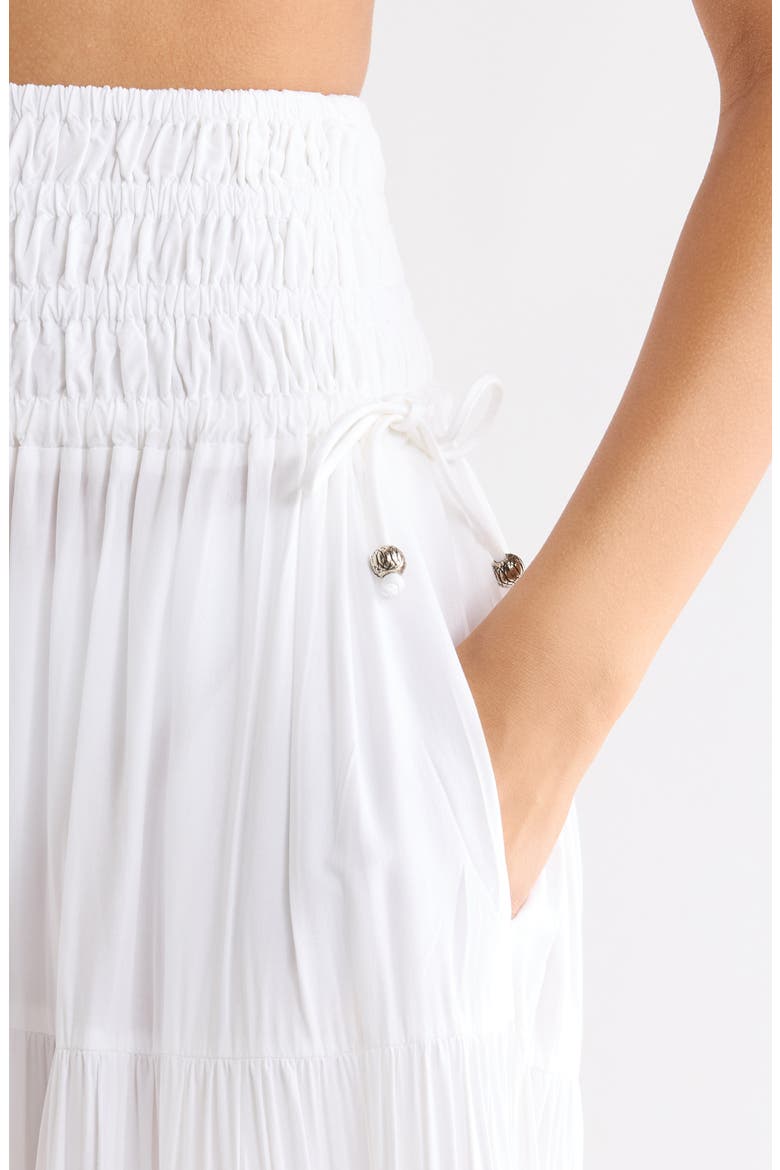 Smocked Cover-Up Midi Skirt, Alternate, color, WHITE