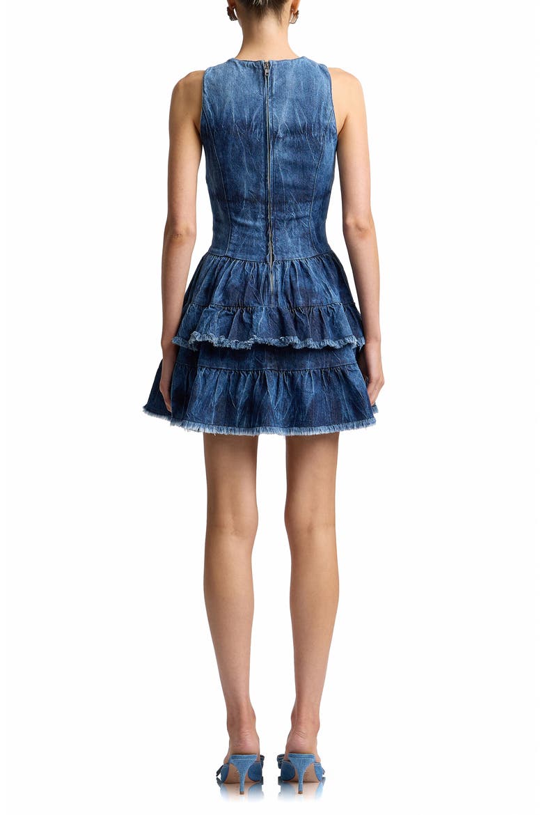 Raw Edge Ruffle Minidress, Alternate, color, NAVY TIEDYE