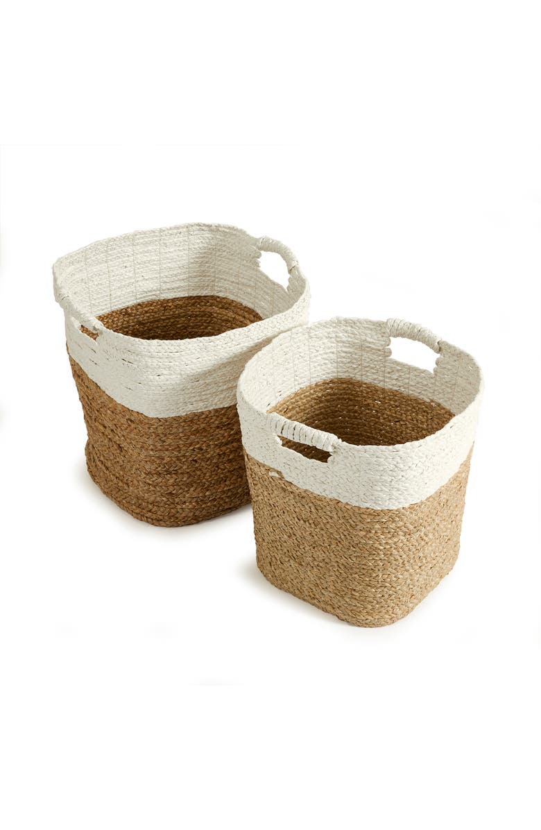 Napa Home & Garden Madura Rectangular Baskets Set of 2, Main, color, White