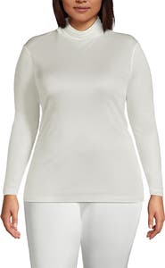 Lands' End Silk Interlock Turtleneck Long Underwear Top