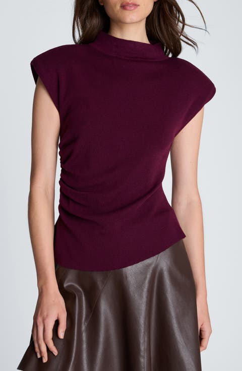 Asymmetrical Mock Neck Sweater